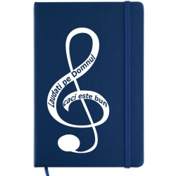 Notebook A5, coperta blu, Laudati pe Domnul!